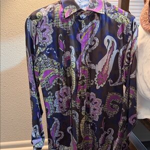 Etro Brown and Purple Patterned Fabric